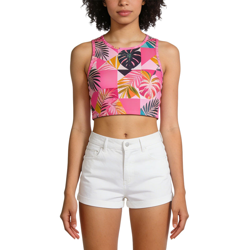 sleeveless-round-neck-casual-versatile-cropped-top