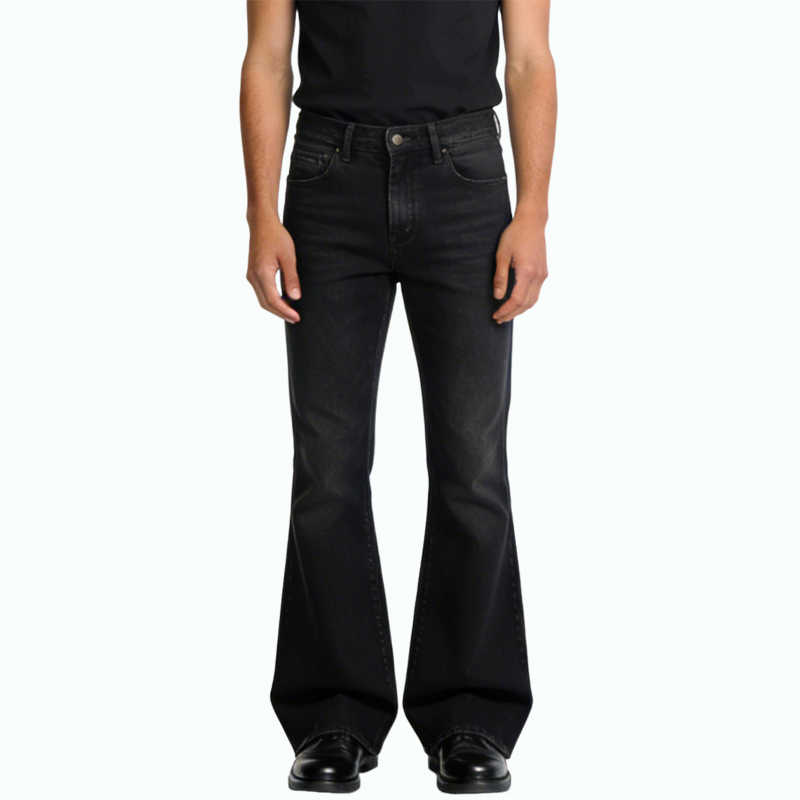 mens-smooth-flared-leg-denim-jeans