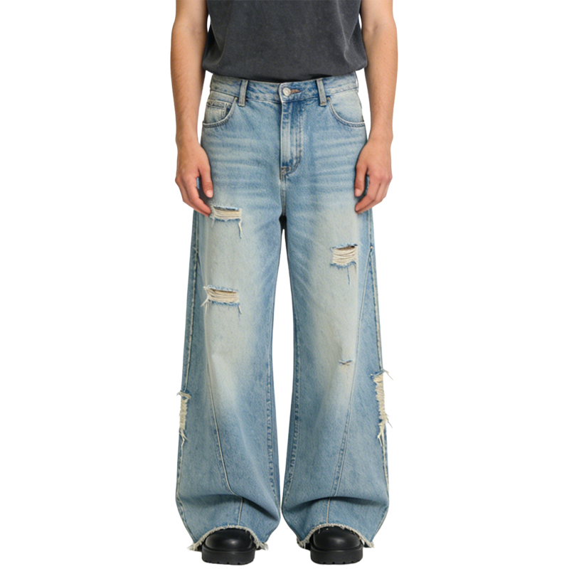 mens-distressed-ripped-wide-leg-jeans
