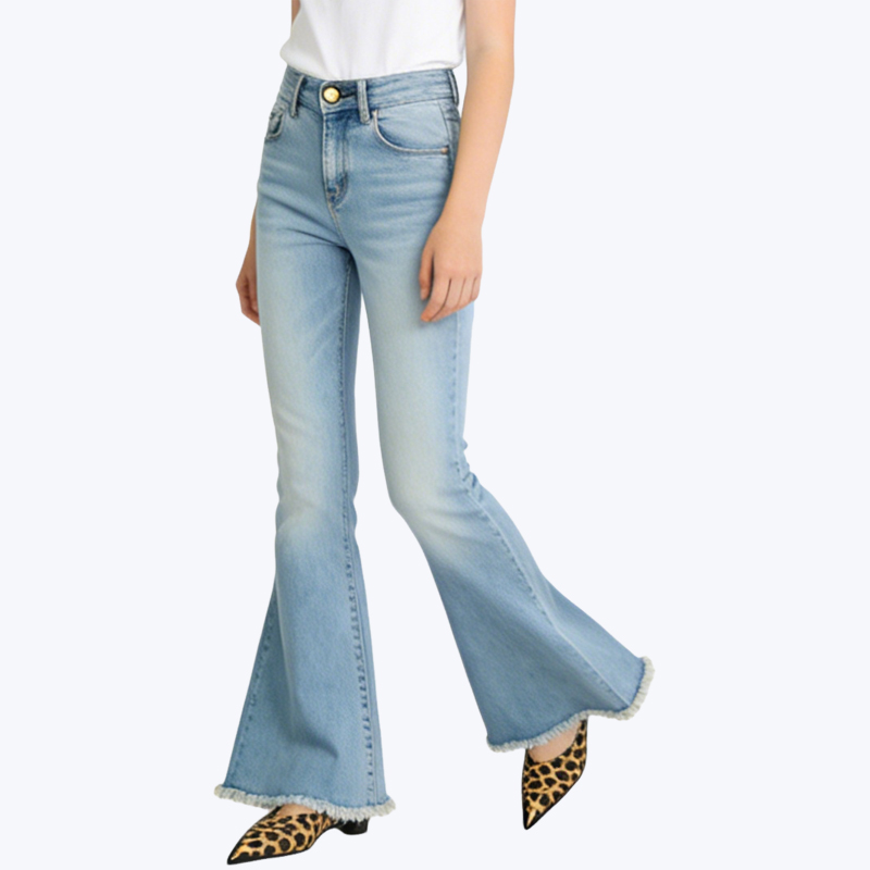 womens-trendy-elastic-flared-jeans