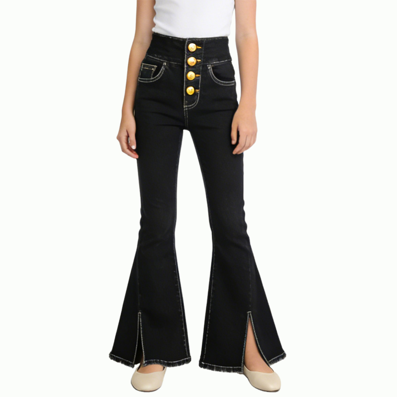 womens-retro-button-front-flared-jeans