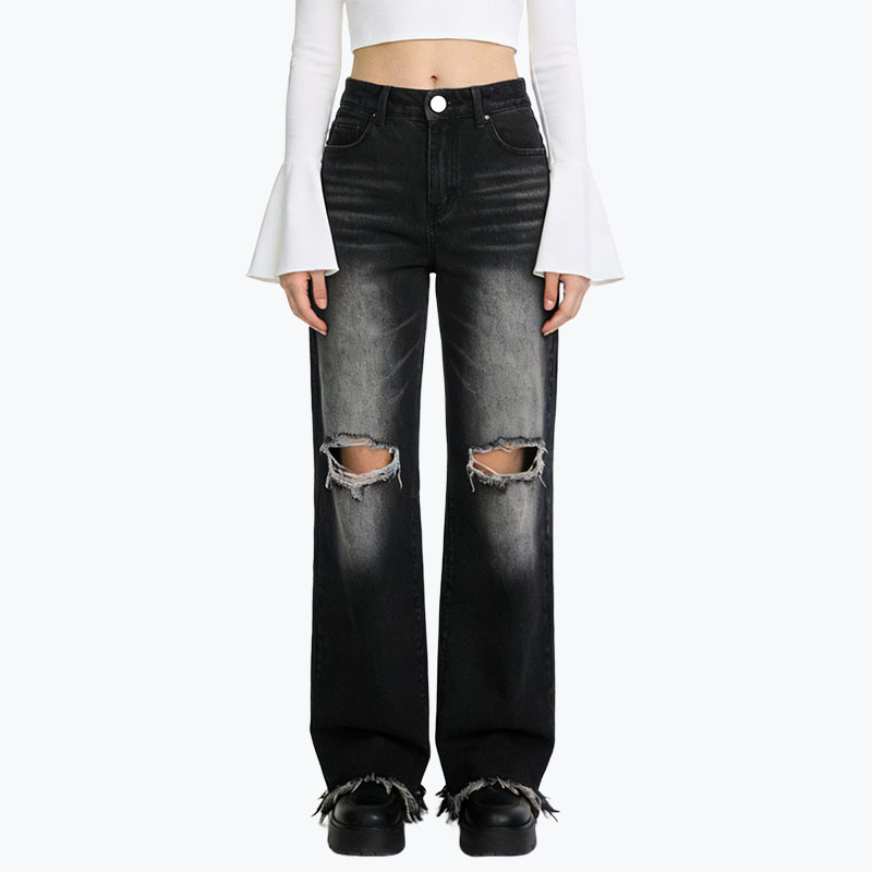 fashion-raw-edge-hem-womens-straight-leg-jeans