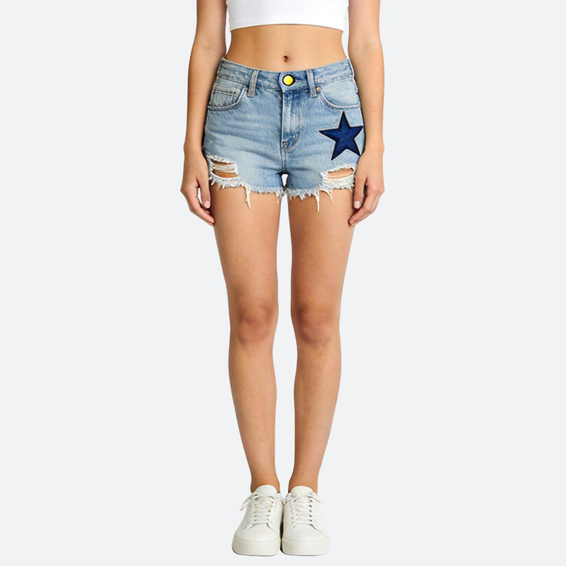 womens-high-waist-star-patch-personalized-denim-shorts