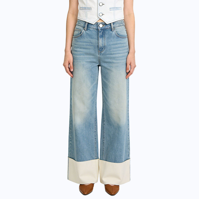 simple-basic-color-block-cuffed-pull-on-jeans